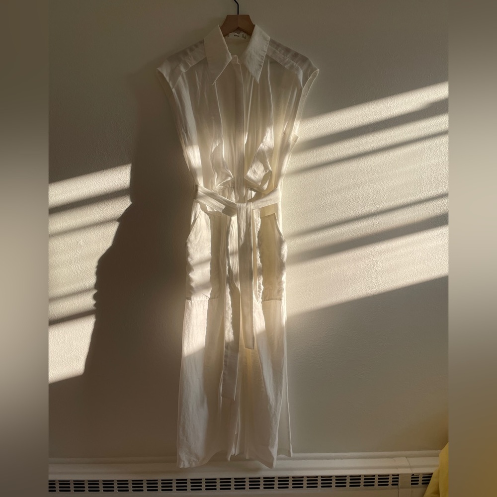 Mango Midi Shirt Dress White